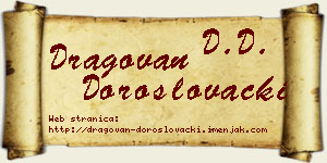 Dragovan Doroslovački vizit kartica